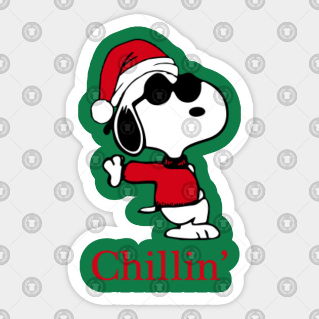 Snoopy Joe Cool Is Chillin' this Christmas - Snoopyjoecool - Sticker