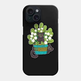 Two cute black cats in planter Phone Case