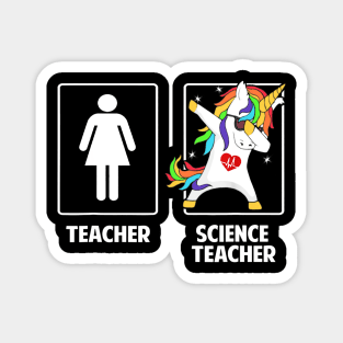 Science Teacher Unicorn Dabbing Funny T Shirt Gifts Dab Dabs Magnet