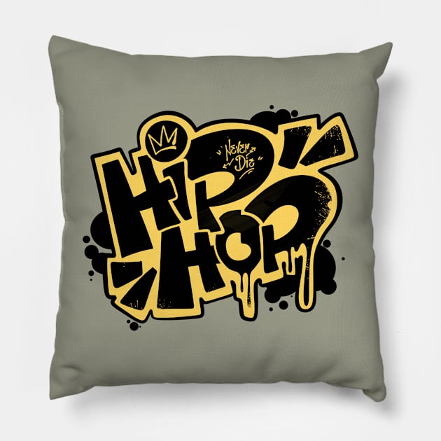 Street Hiphop Design with Graffiti Style Pillow by Nine Tailed Cat
