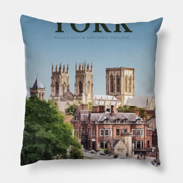 Visit York Pillow by Mercury Club