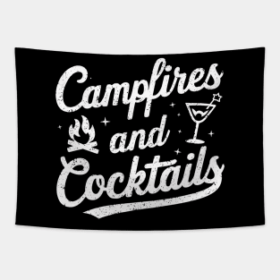 Campfire And Cocktails Hiking and Camping Drinking Tapestry