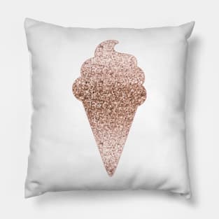 Ice cream - rose gold glitter Pillow
