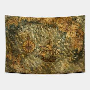 Old Nautical Map 2 (Fantasy). Tapestry