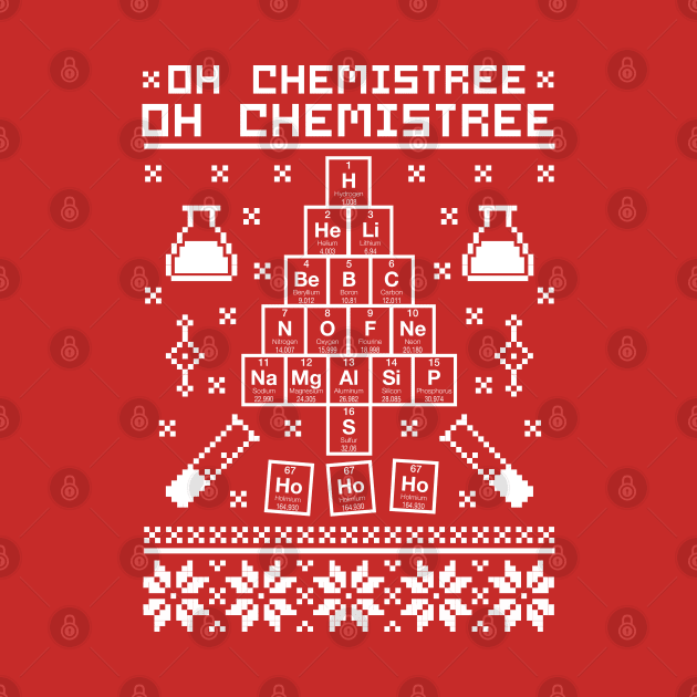 Oh Chemistree Oh Chemistree Chemistry Ugly Sweater Pixel by DetourShirts