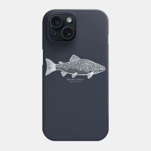 Brown Trout with Common and Latin Names - on dark colors Phone Case