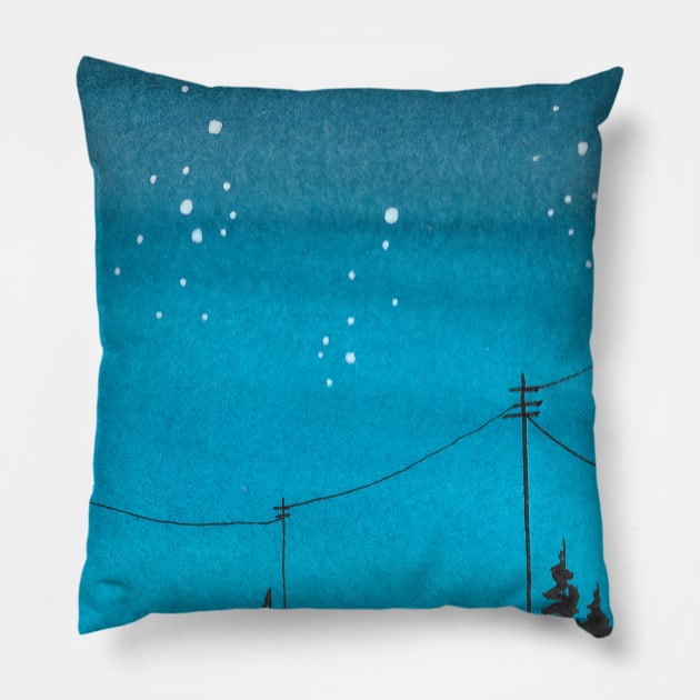 Blue Galaxy Pillow by RosanneCreates