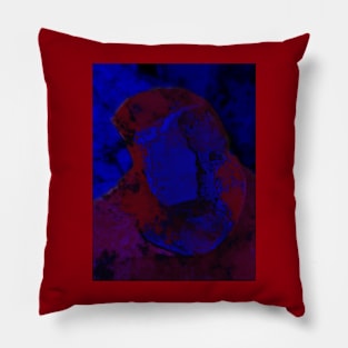 Portrait, digital collage and special processing. Weird. Man on street, face. Like in night dreams. Red and blue. Pillow