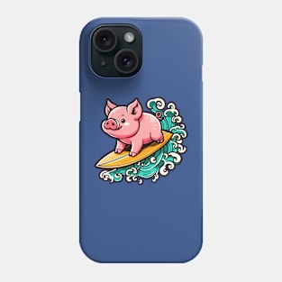 Surfing pig Phone Case