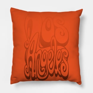 Los Angeles lettering art - orange Pillow