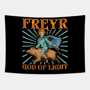 Riding on Gullinborsti - Viking god Freyr Tapestry