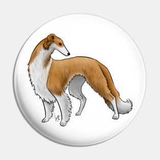 Dog - Borzoi - Red and White Pin