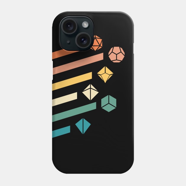 Retro Minimalist Polyhedral Dice Set Tabletop RPG Phone Case by dungeonarmory