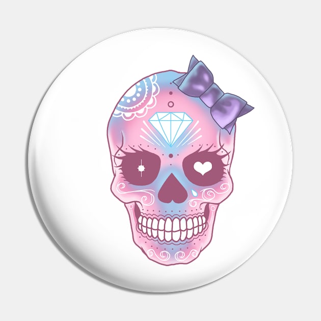 Candy skull Pin by redhotpeppers