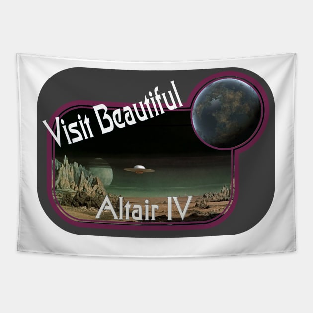 Visit Beautiful Altair IV Tapestry by Starbase79