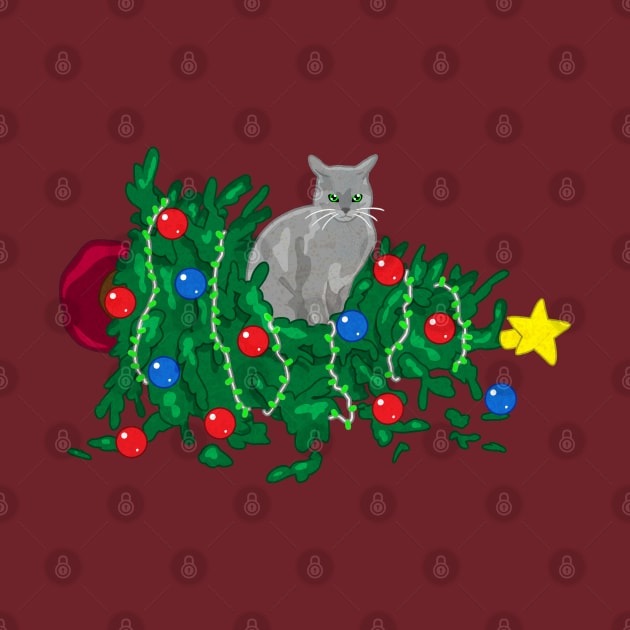 Cat Hates Your Tree - gray by CCDesign