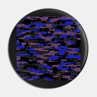 Camo Pattern - Blue Salmon Pin