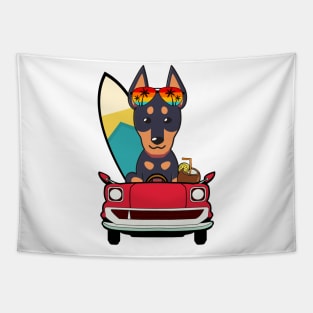 Funny Alsatian driving a car Tapestry