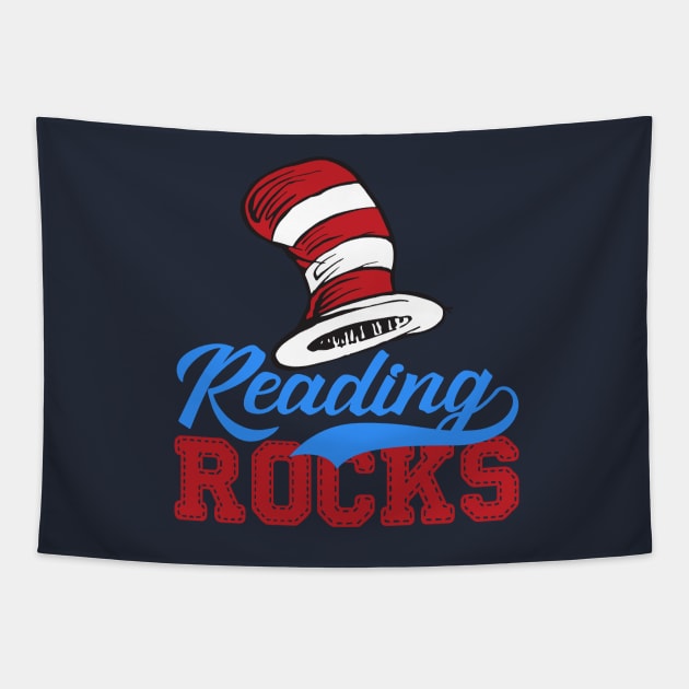 Reading Rocks - Read Across America Tapestry by lastradaimamo