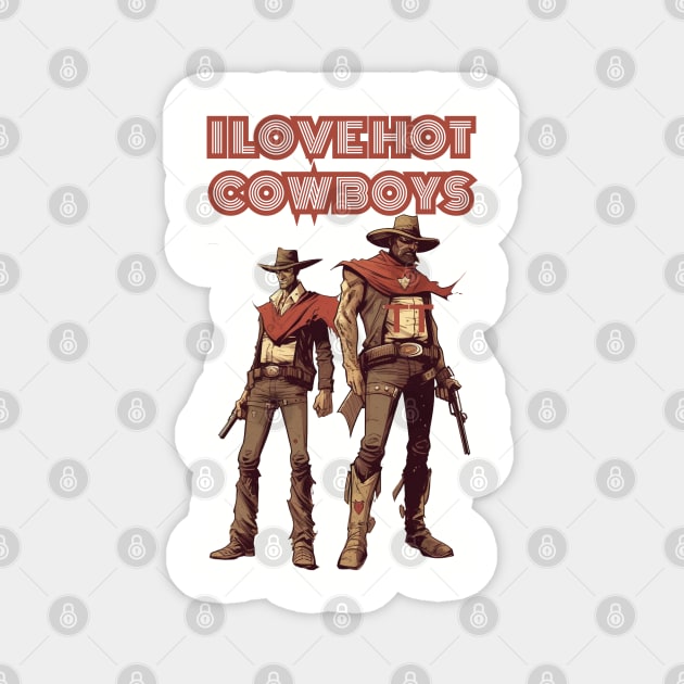 I Love Hot Cowboys Magnet by FrogandFog