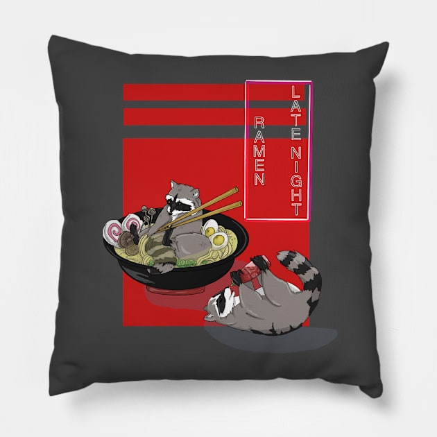 Late night ramen Pillow by livraz