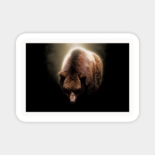 Grizzly Bear Animal Wildlife Forest Nature Hunt Adventure Graphic Digital Painting Magnet