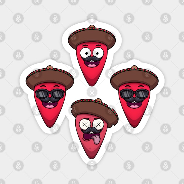 Funny Mexican Red Pepper Sticker Pack Magnet by TheMaskedTooner