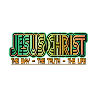 JESUS THE WAY THE TRUTH THE LIFE RETRO ORANGE GREEN BLACK T-Shirt