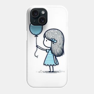 Girl with balloon Phone Case