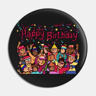 A group of crowds of gay lgbtq people celebrate birthday party. Pin