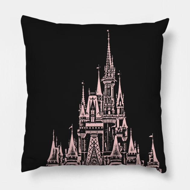 Millennial Pink Magic Castle Stamp Pillow by FandomTrading