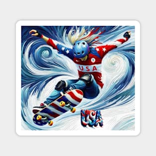 USA Skateboard Shirt, Paris Olympics, Olympic Games 2024, Olympic Sports, Paris Games, 2024 Olympic Shirt, USA Flag Shirt, 4th of July Tshirt Magnet