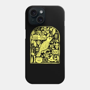 Tombstone Halloween Doodle - Slime Green Phone Case