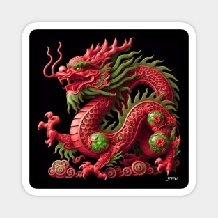 year of the dragon ecopop monster kaiju reptile art Magnet