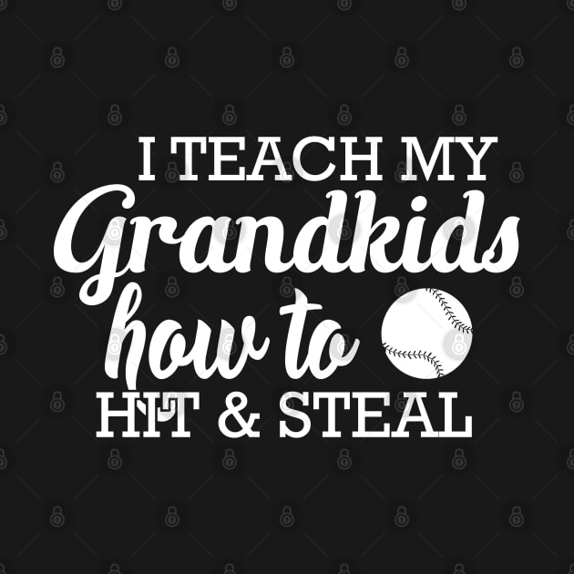 Baseball Grandma - I teach my grandkids how to hit & Steal by KC Happy Shop