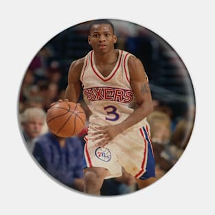 Young Allen Iverson in Sixers Pin