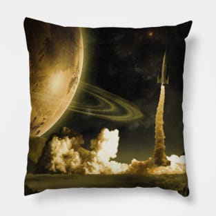 Vintage Rocket Launch Pillow