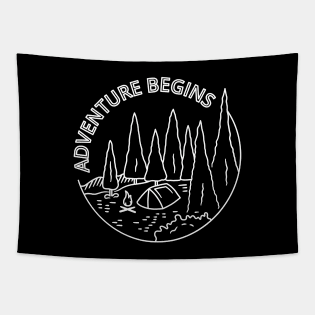 Adventure begins Tapestry by teeszone_design