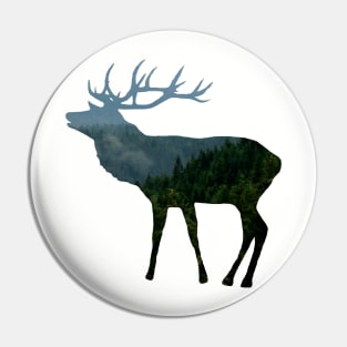 deer, antlers, stag, mountains, forest, trees Pin