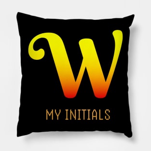 Letter W Initials Unique Name T-Shirt Pillow