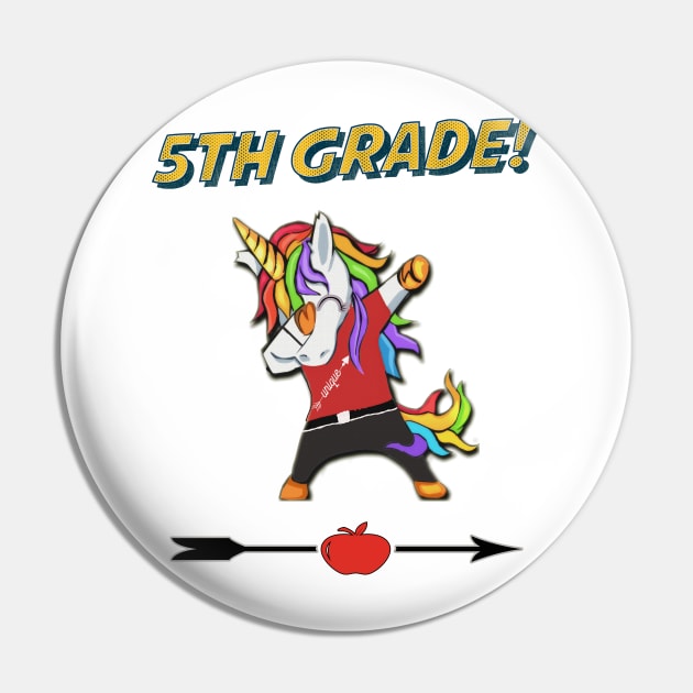 5th Grade Funny Dabbing Unicorn Boy Design Pin by familycuteycom