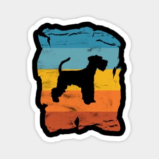 Miniature Schnauzer Distressed Vintage Retro Silhouette Magnet