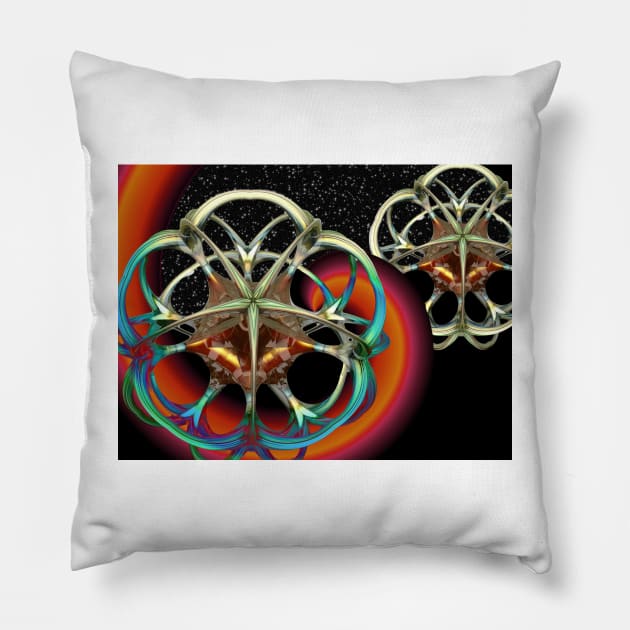 Starships Surround Space Spiral Pillow by barrowda