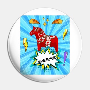 Sweden Swedish horse dala pop art style Pin