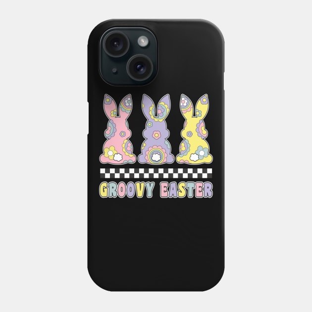 Groovy Easter Bunnies Retro Hippie Lover Easter Day Phone Case by FloraLi