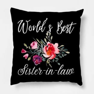 World's best sister-in-law sister in law shirts cute with flowers Pillow