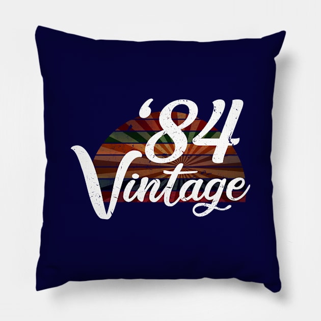 Vintage 1984 38 years old birthday Pillow by hoopoe