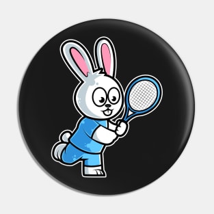 Rabbit Tennis Player Funny Coach Bunny product Pin