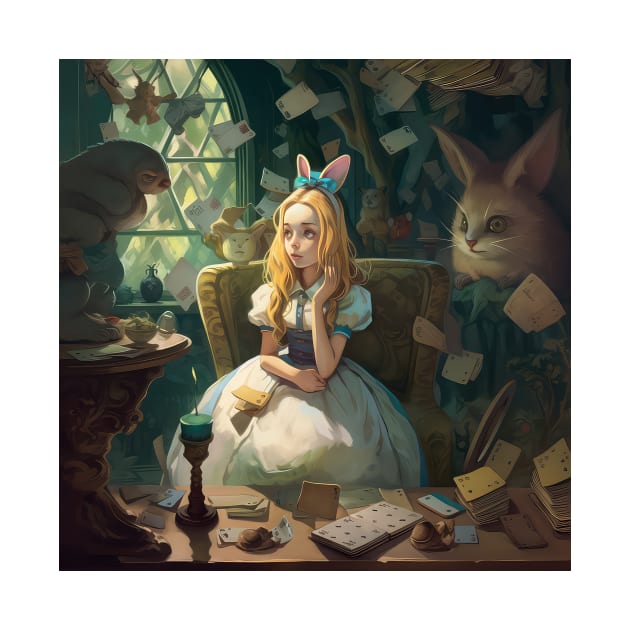 Alice in Wonderland. "Tea Party with the Mad Hatter and the Cheshire Cat" by thewandswant