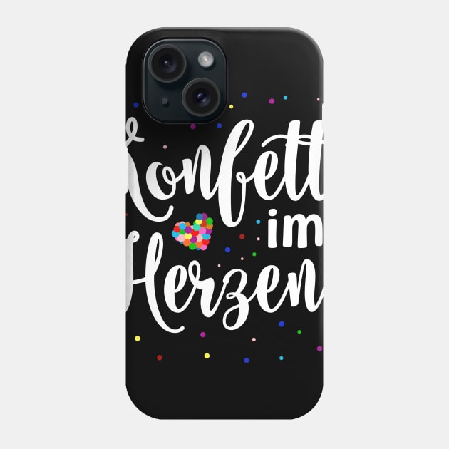 Konfetti im Herzen Faschingsumzug Silvester Party graphic Phone Case by biNutz